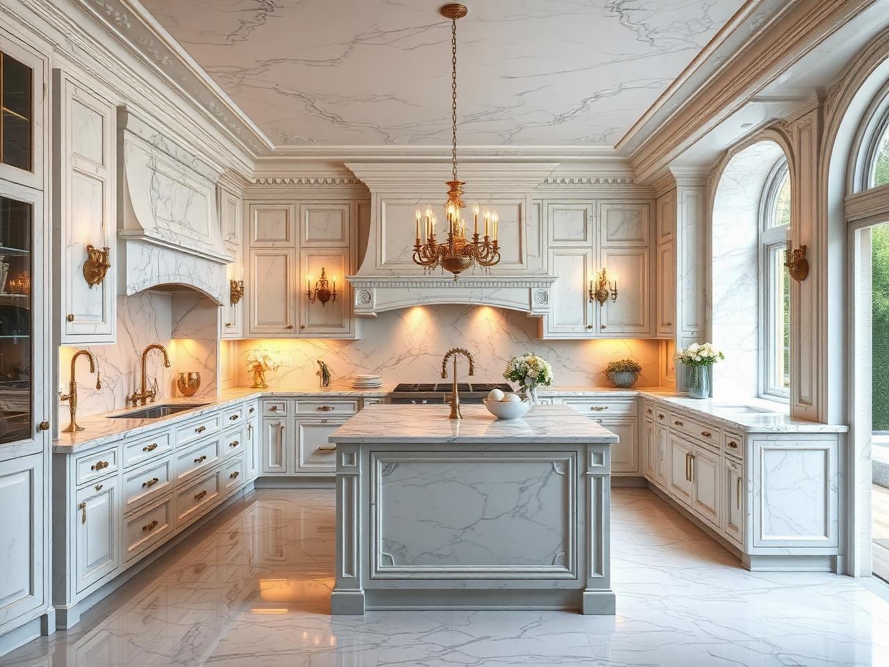 HDR marble kitchen interior